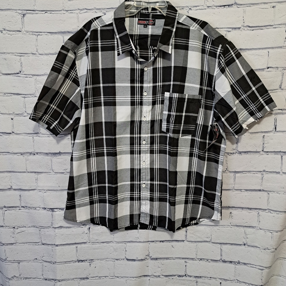 Non Stop Unlimited Style Men's Short Sleeve dress shirt 5XL